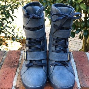 Blue denim looking boots